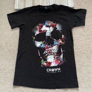 Crown The Empire S Floral Skull Graphic Band Tee T-Shirt Short Sleeve Metalcore